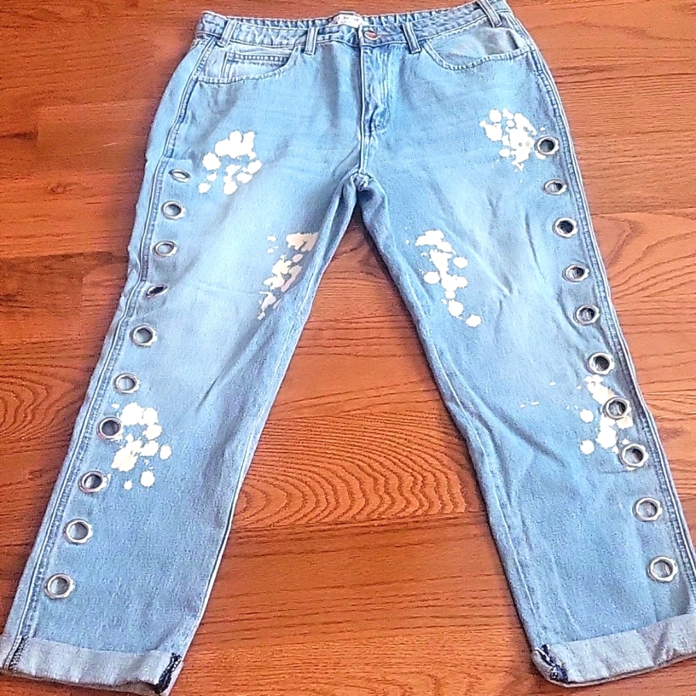 Grommet cropped jeans NWR